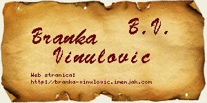 Branka Vinulović vizit kartica